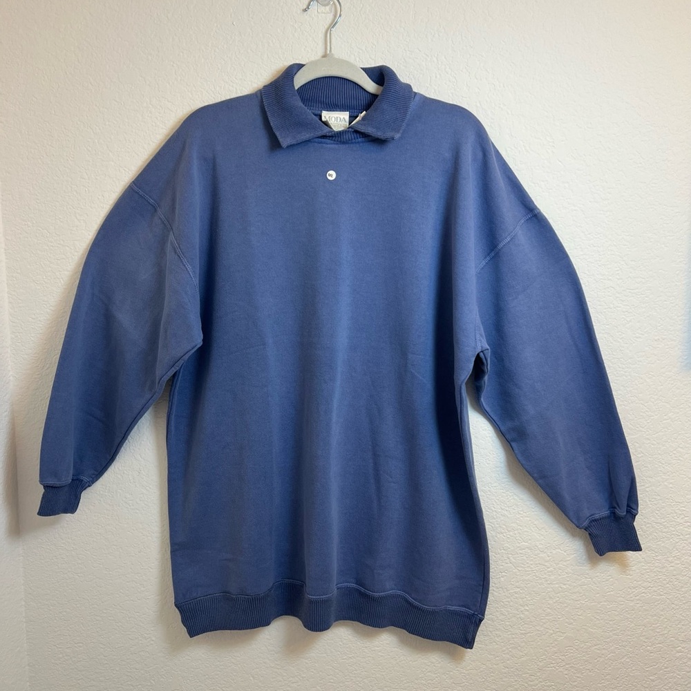 Moda International Frost Blue Knit Top‎ Size ML
